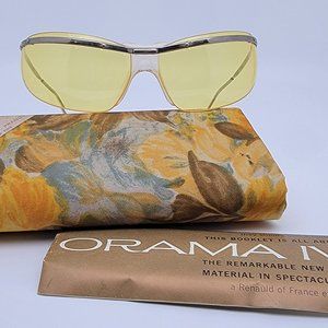 Renauld of France Orama IV Gold Frame Yellow Lens Bikini Sunglasses w/ Case NOS